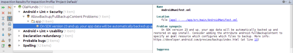 android-studio-inspect-code